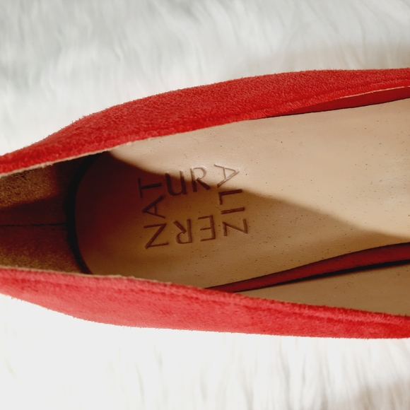 Naturalizer Teresa Hot Sauce Red Suede Heels 9N NWOB - Picture 3 of 9